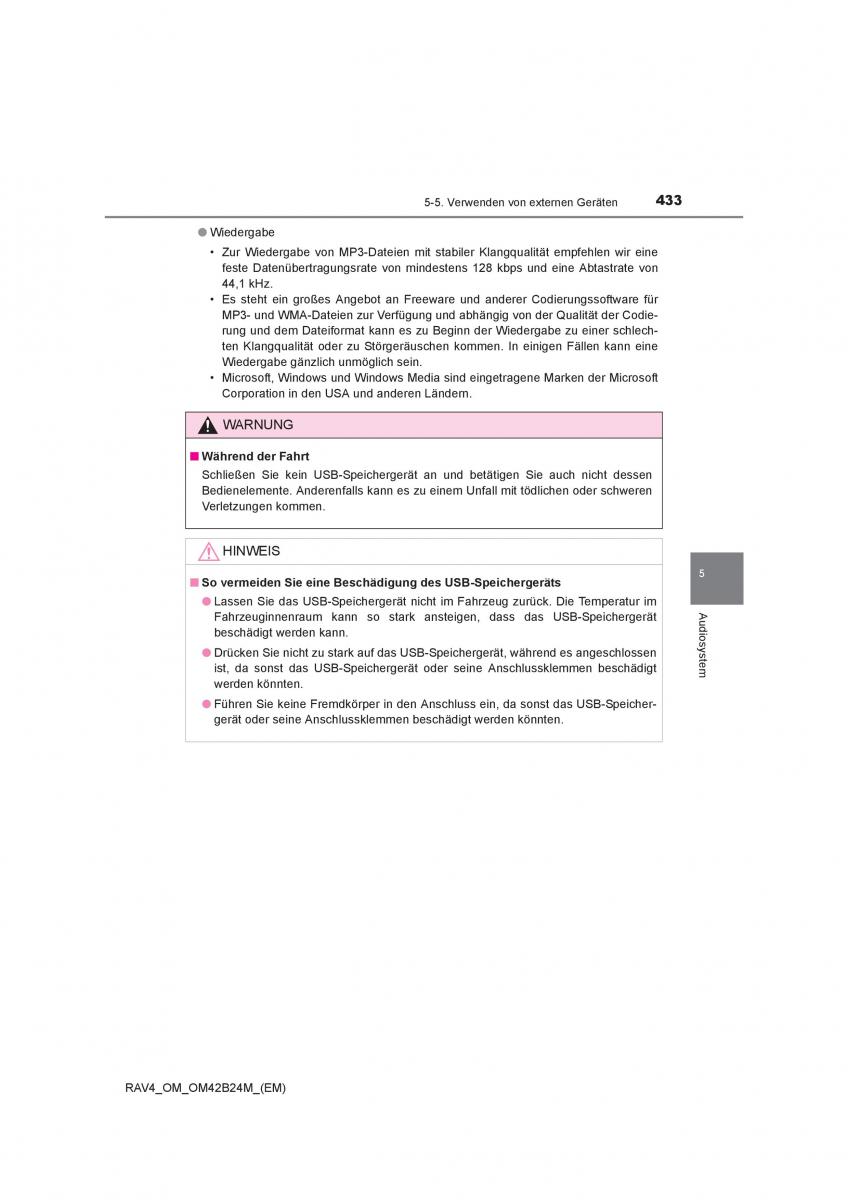 manual  Toyota RAV4 IV 4 Handbuch / page 433