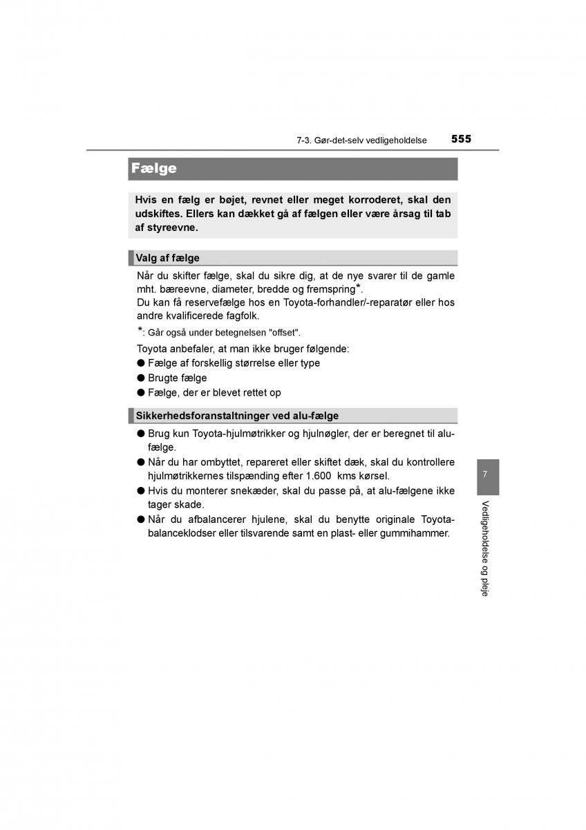 Toyota RAV4 IV 4 Bilens instruktionsbog / page 555