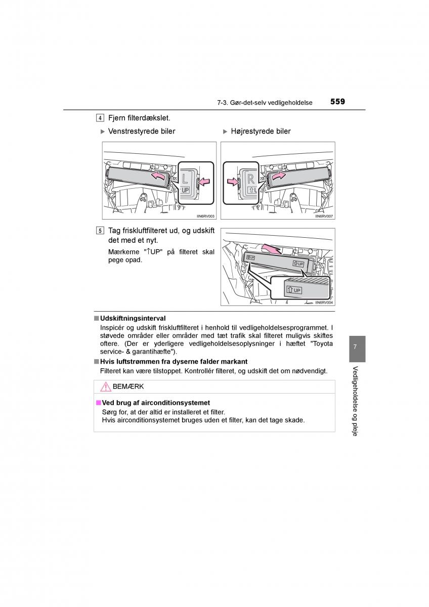 Toyota RAV4 IV 4 Bilens instruktionsbog / page 559