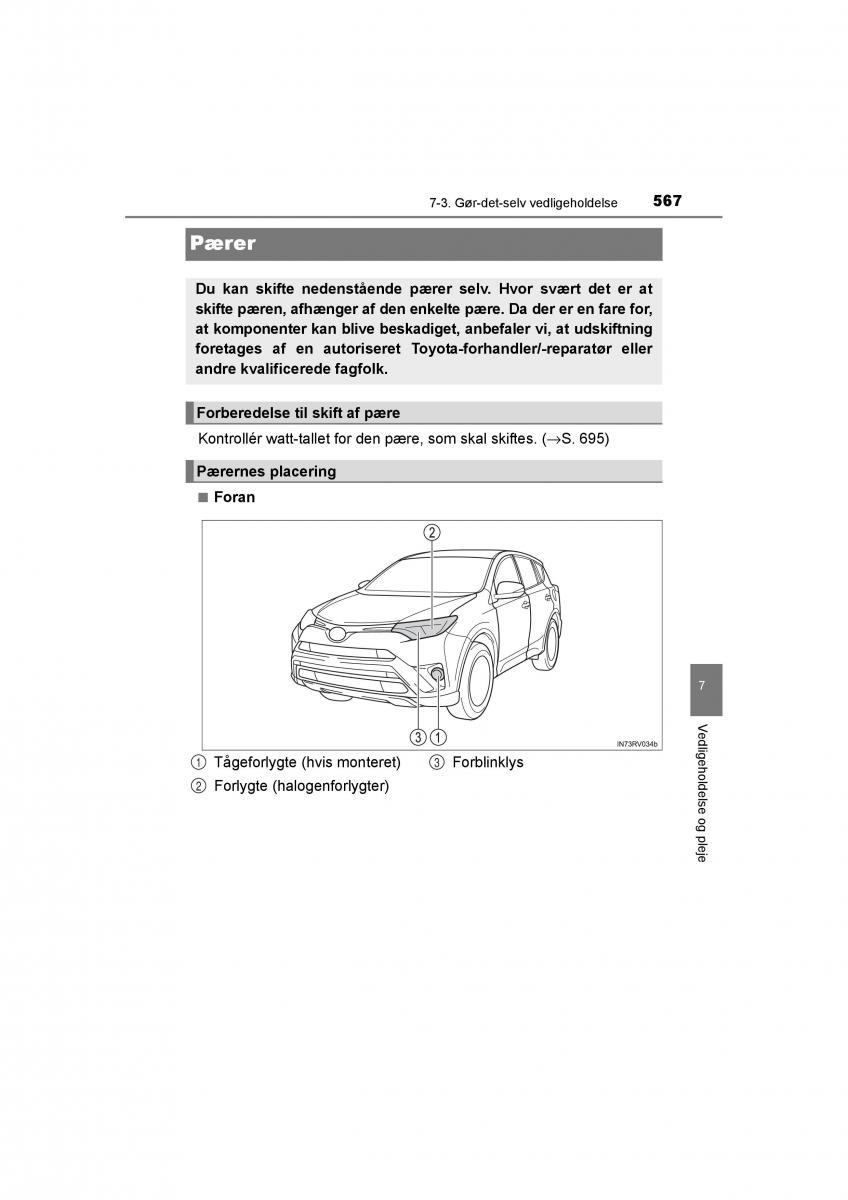 Toyota RAV4 IV 4 Bilens instruktionsbog / page 567