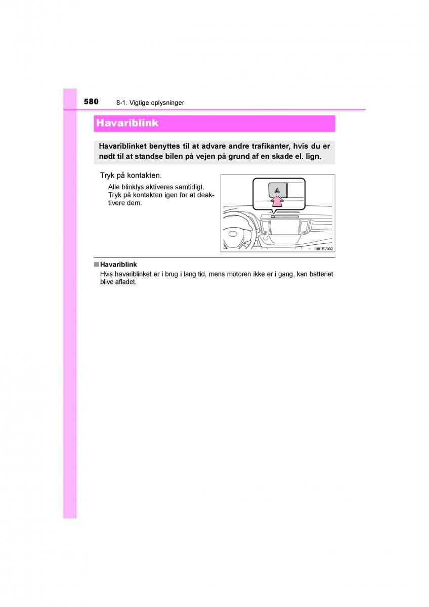 Toyota RAV4 IV 4 Bilens instruktionsbog / page 580