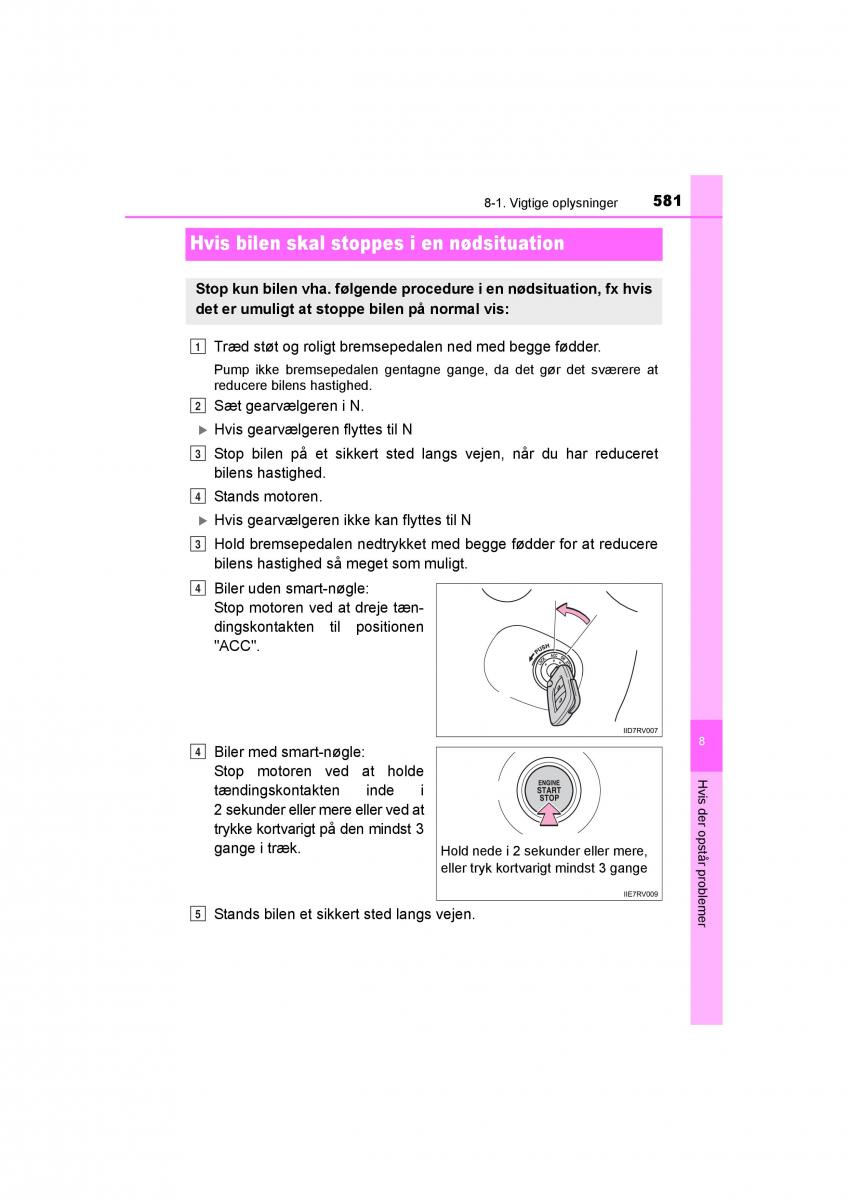 Toyota RAV4 IV 4 Bilens instruktionsbog / page 581