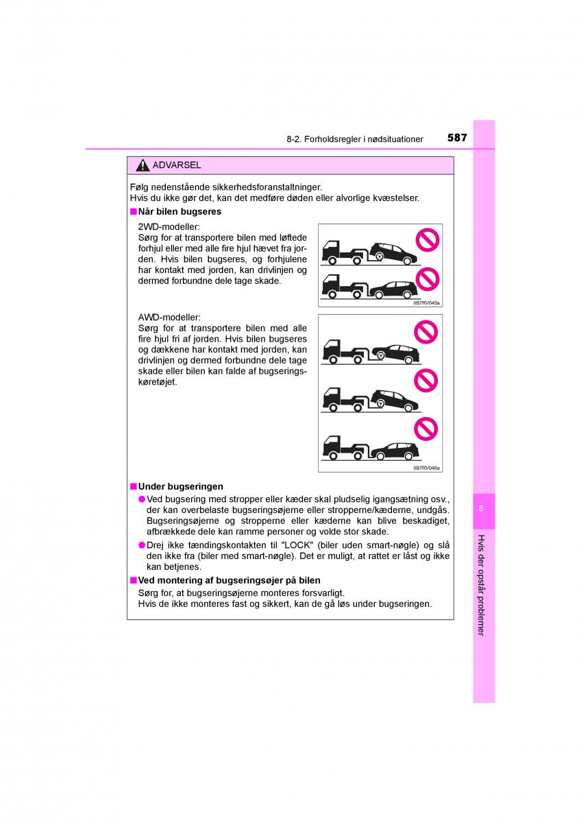 Toyota RAV4 IV 4 Bilens instruktionsbog / page 587