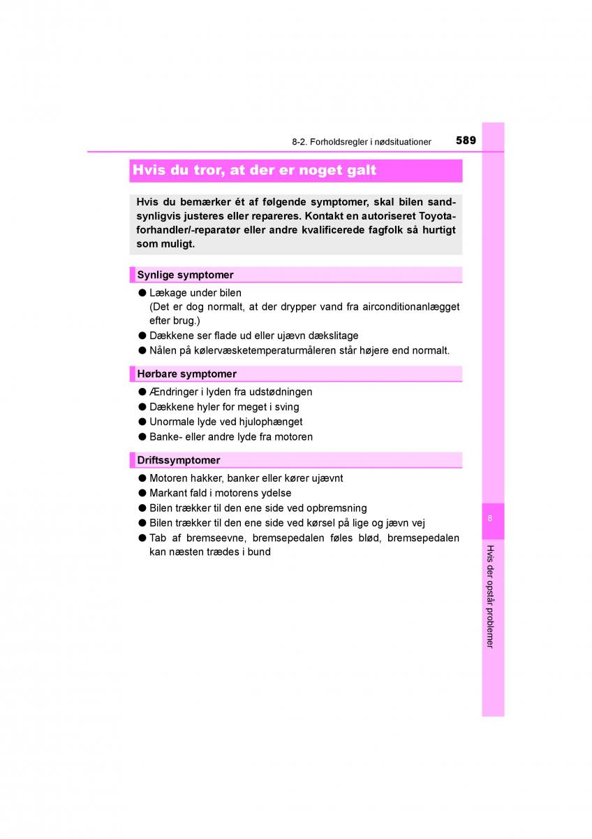 Toyota RAV4 IV 4 Bilens instruktionsbog / page 589