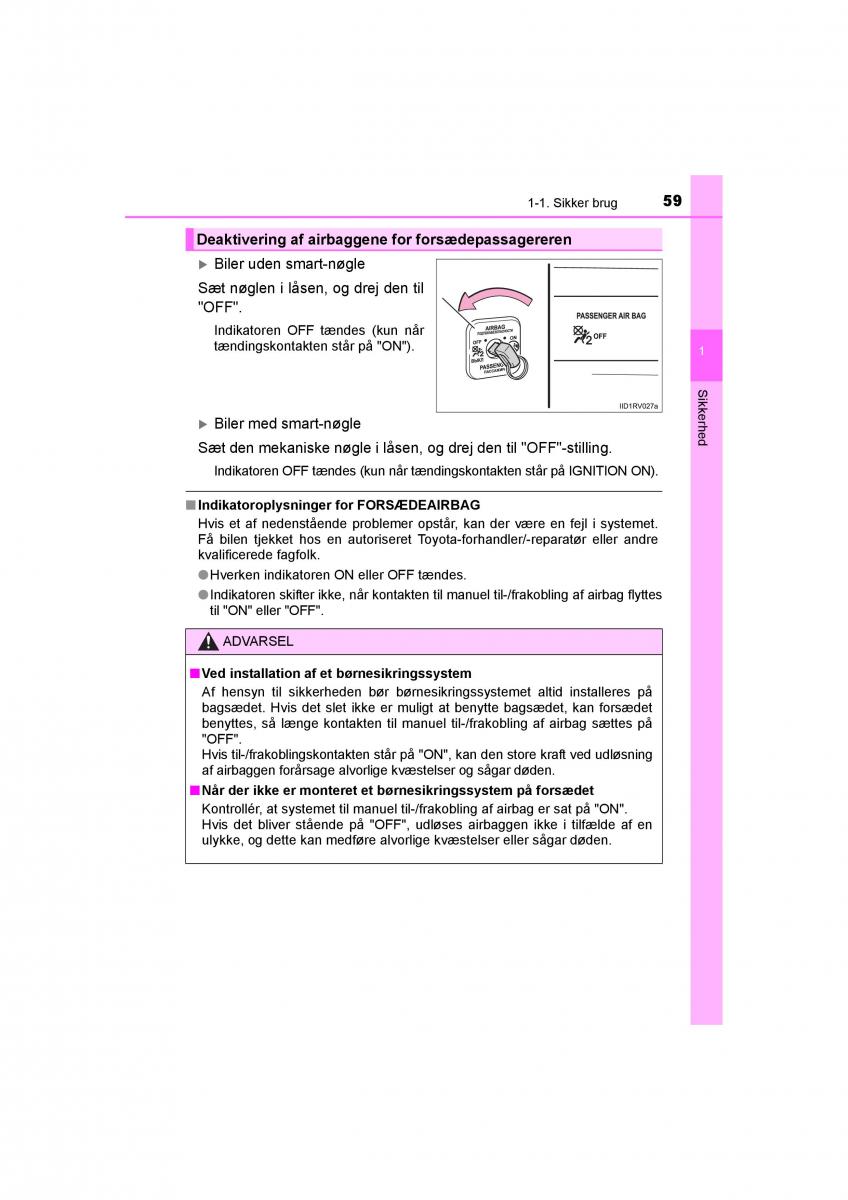 Toyota RAV4 IV 4 Bilens instruktionsbog / page 59