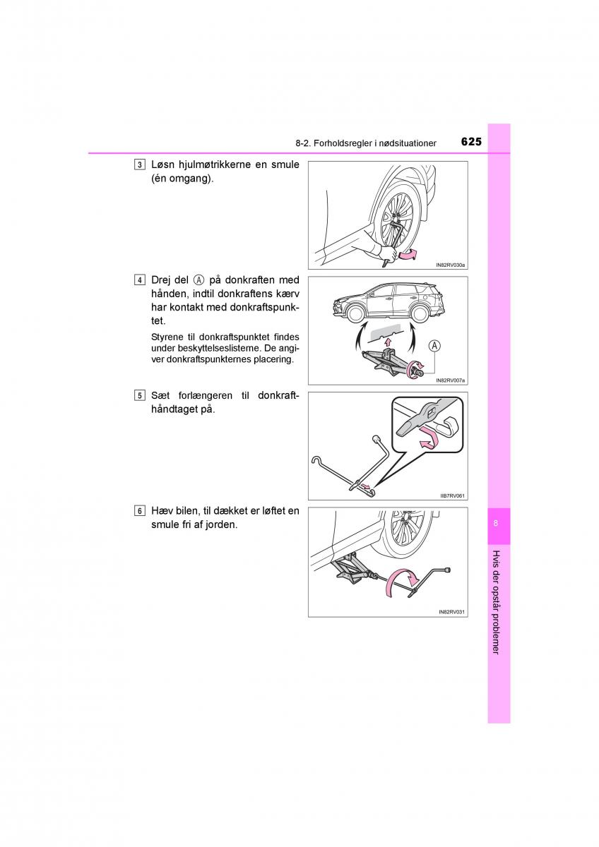 Toyota RAV4 IV 4 Bilens instruktionsbog / page 625