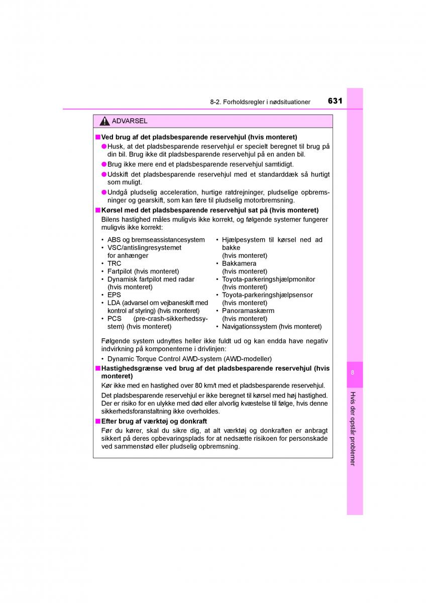 Toyota RAV4 IV 4 Bilens instruktionsbog / page 631