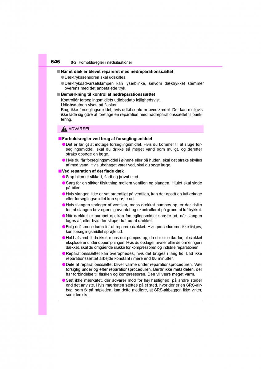 Toyota RAV4 IV 4 Bilens instruktionsbog / page 646