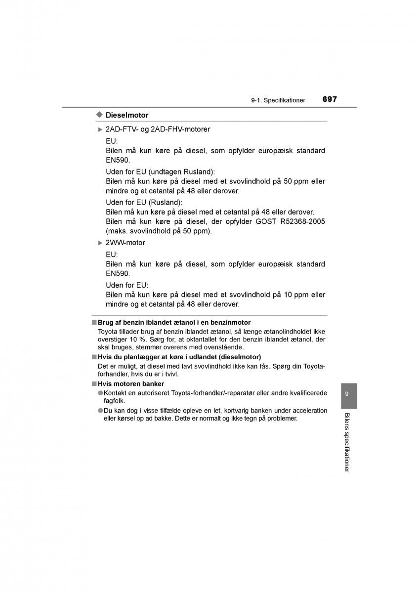 Toyota RAV4 IV 4 Bilens instruktionsbog / page 697