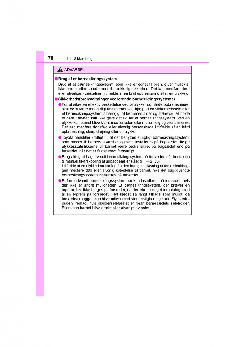 Toyota RAV4 IV 4 Bilens instruktionsbog / page 70