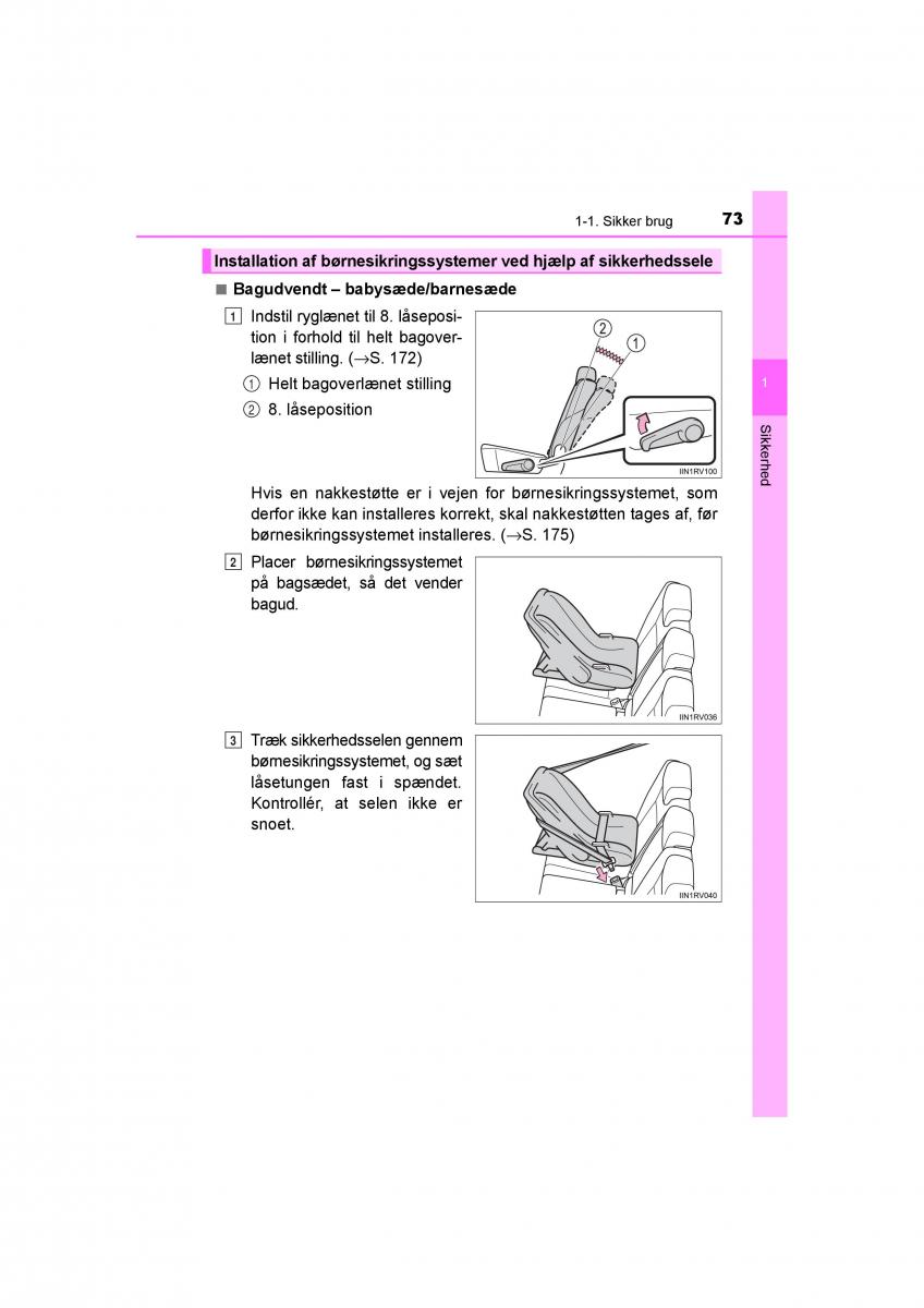 Toyota RAV4 IV 4 Bilens instruktionsbog / page 73