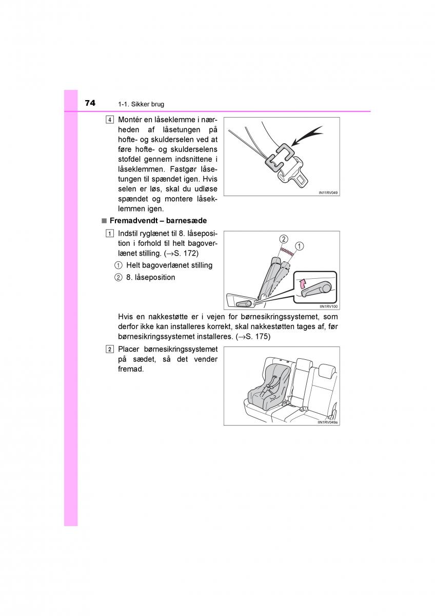 Toyota RAV4 IV 4 Bilens instruktionsbog / page 74