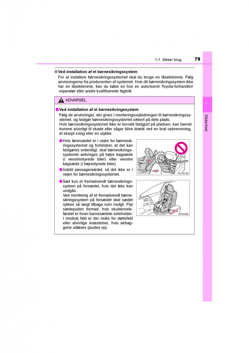 Toyota RAV4 IV 4 Bilens instruktionsbog / page 79