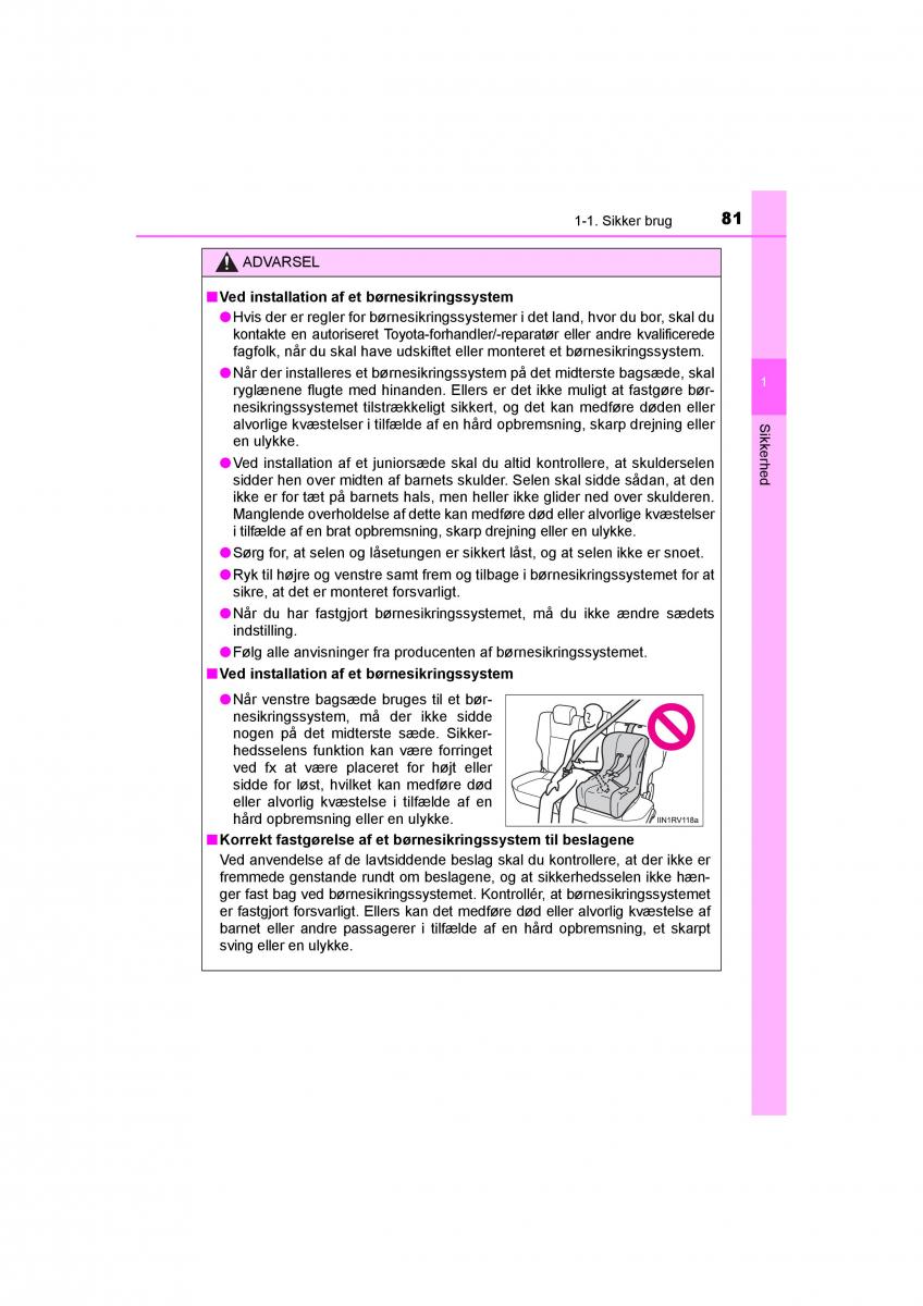 Toyota RAV4 IV 4 Bilens instruktionsbog / page 81