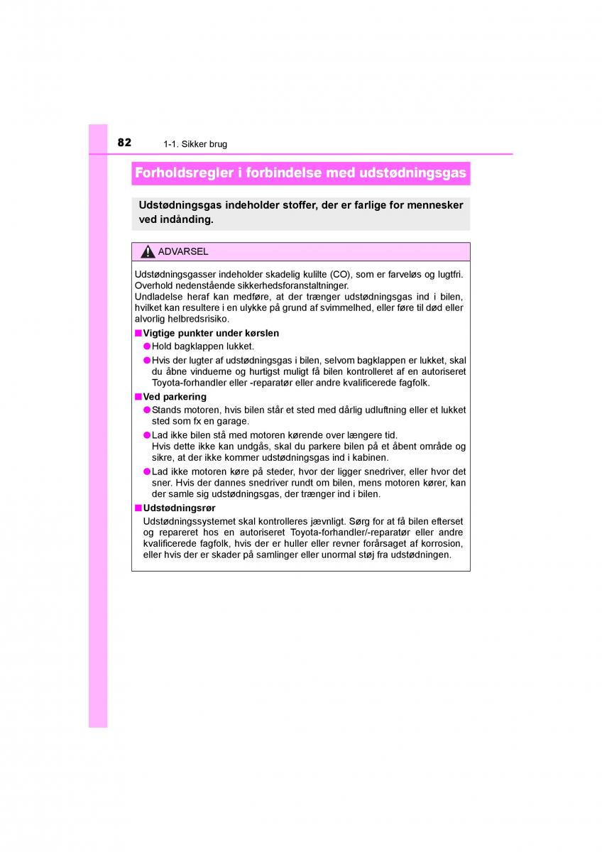 Toyota RAV4 IV 4 Bilens instruktionsbog / page 82