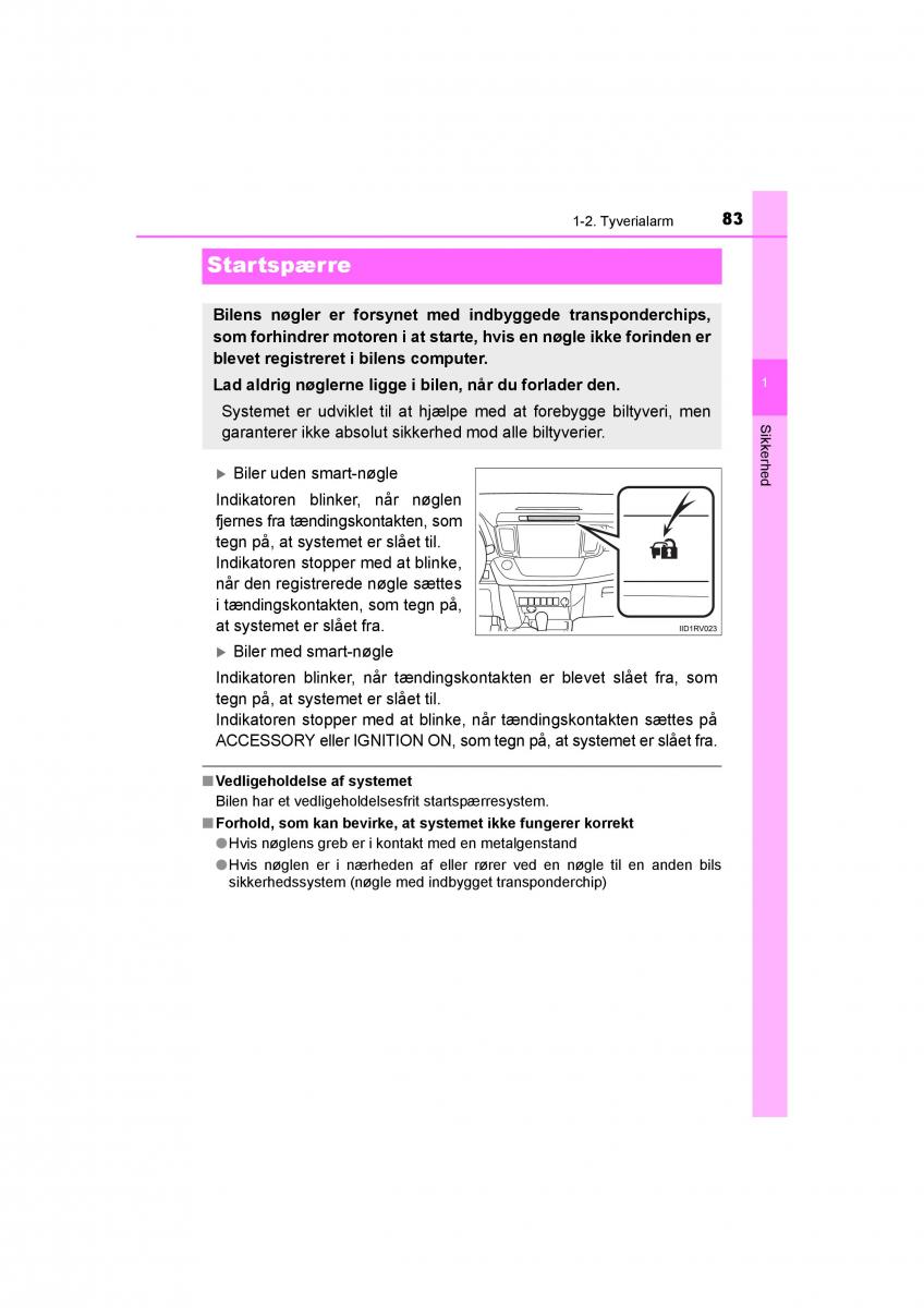 Toyota RAV4 IV 4 Bilens instruktionsbog / page 83