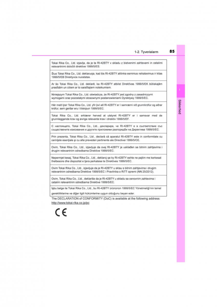 Toyota RAV4 IV 4 Bilens instruktionsbog / page 85