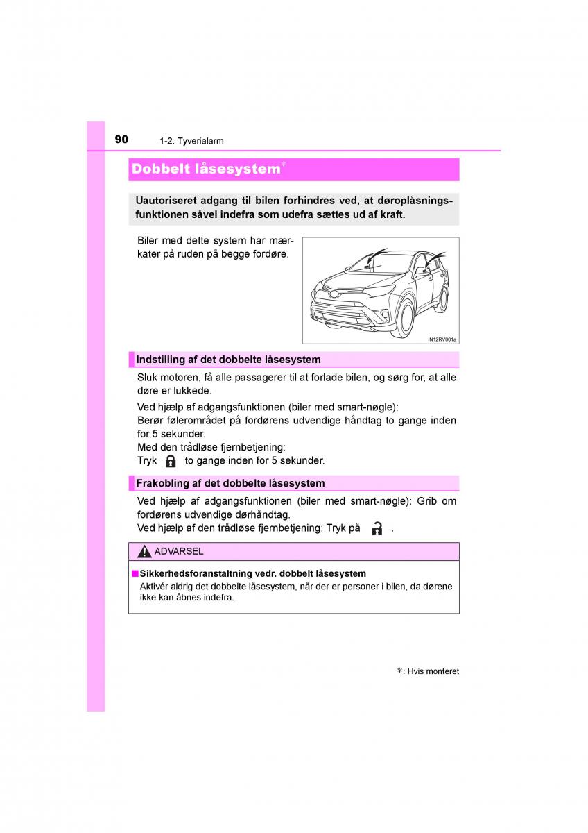 Toyota RAV4 IV 4 Bilens instruktionsbog / page 90