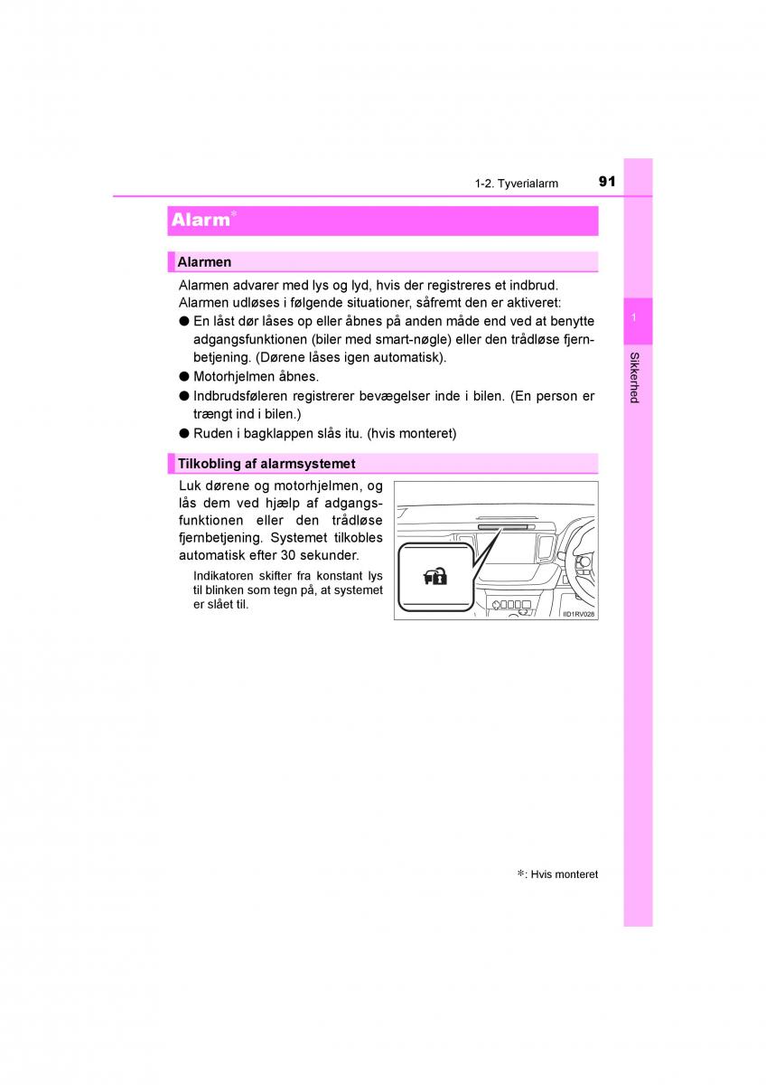 Toyota RAV4 IV 4 Bilens instruktionsbog / page 91