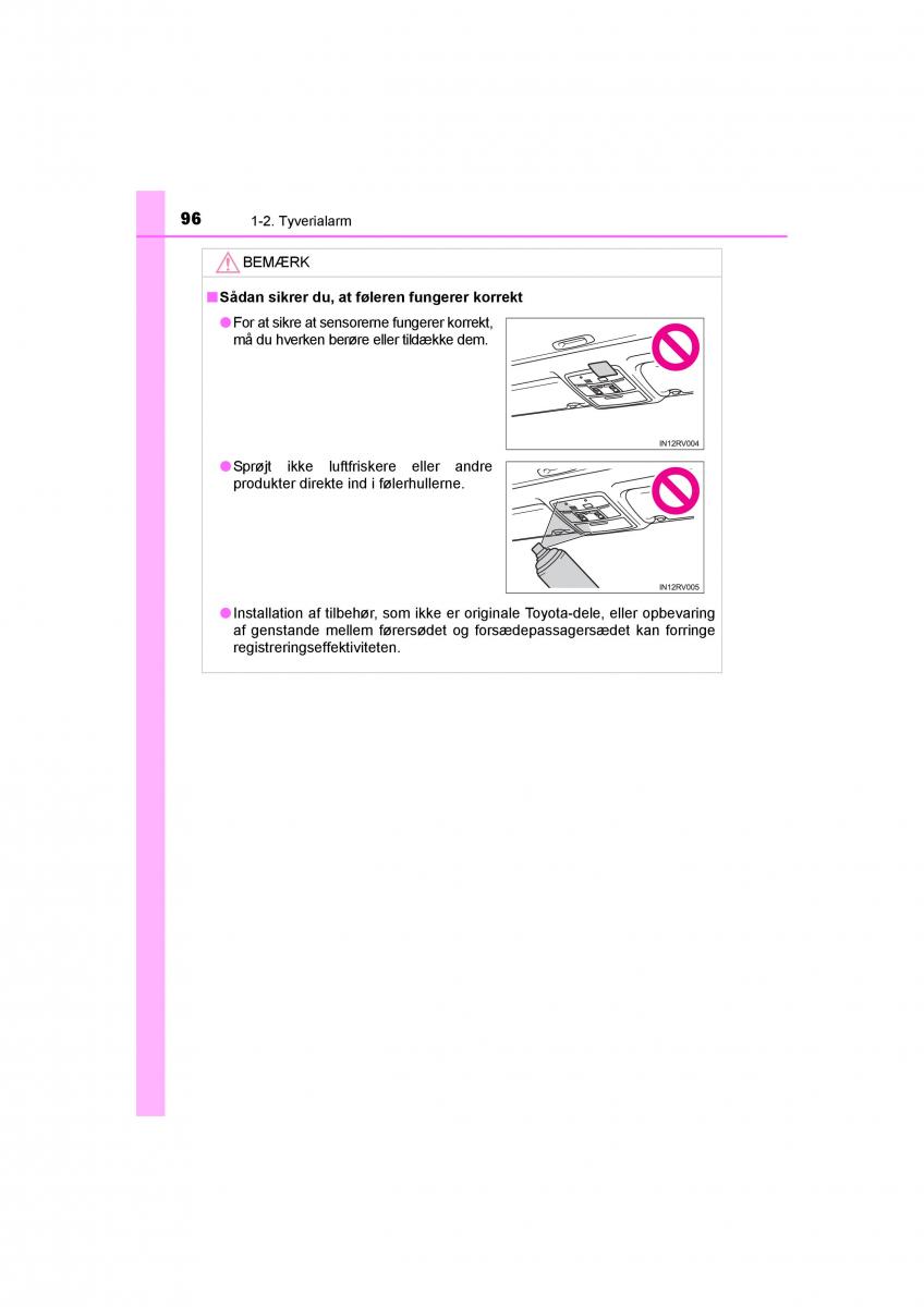 Toyota RAV4 IV 4 Bilens instruktionsbog / page 96