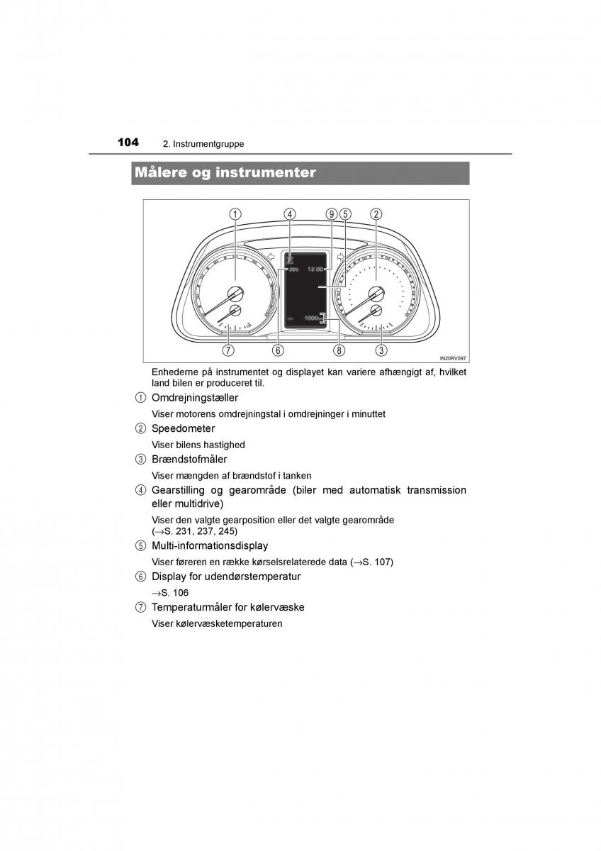 Toyota RAV4 IV 4 Bilens instruktionsbog / page 104