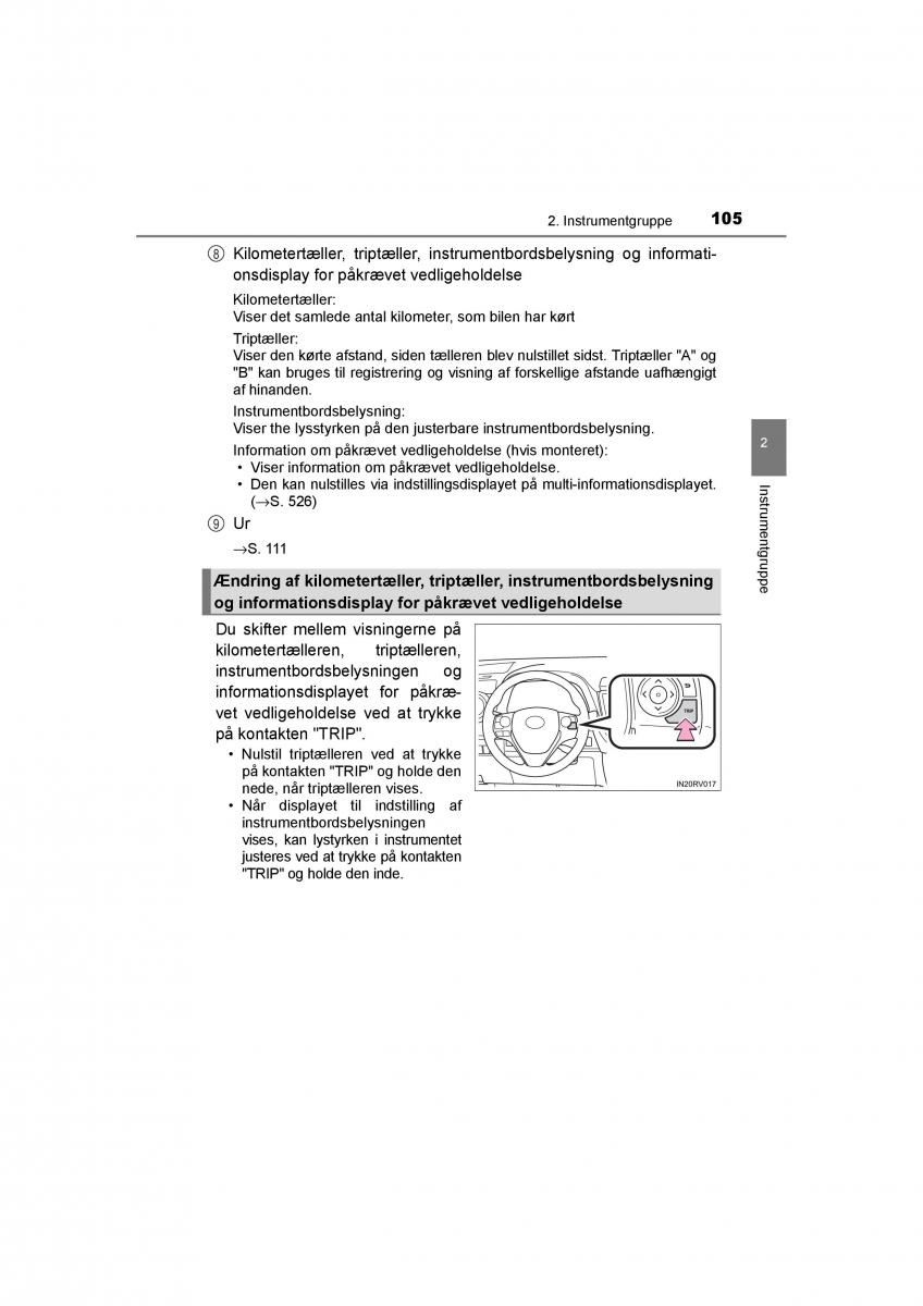 Toyota RAV4 IV 4 Bilens instruktionsbog / page 105