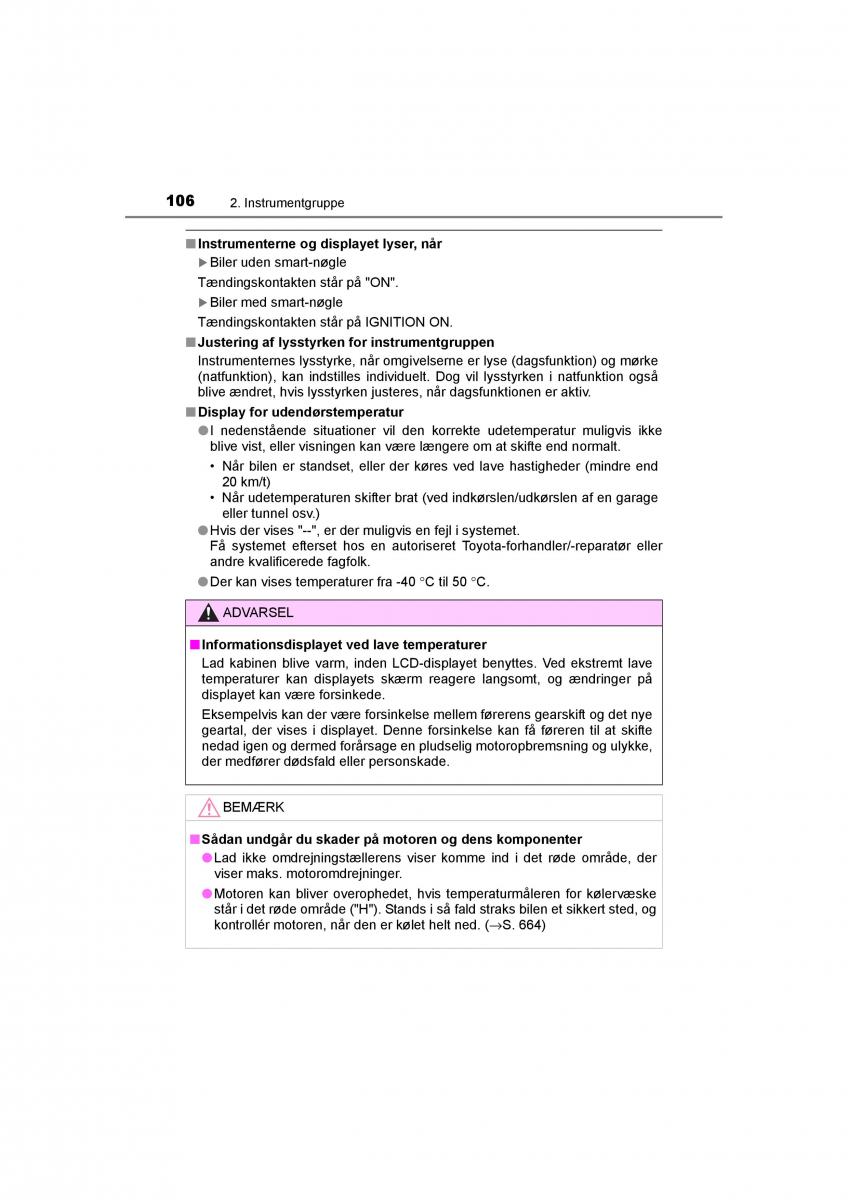 Toyota RAV4 IV 4 Bilens instruktionsbog / page 106