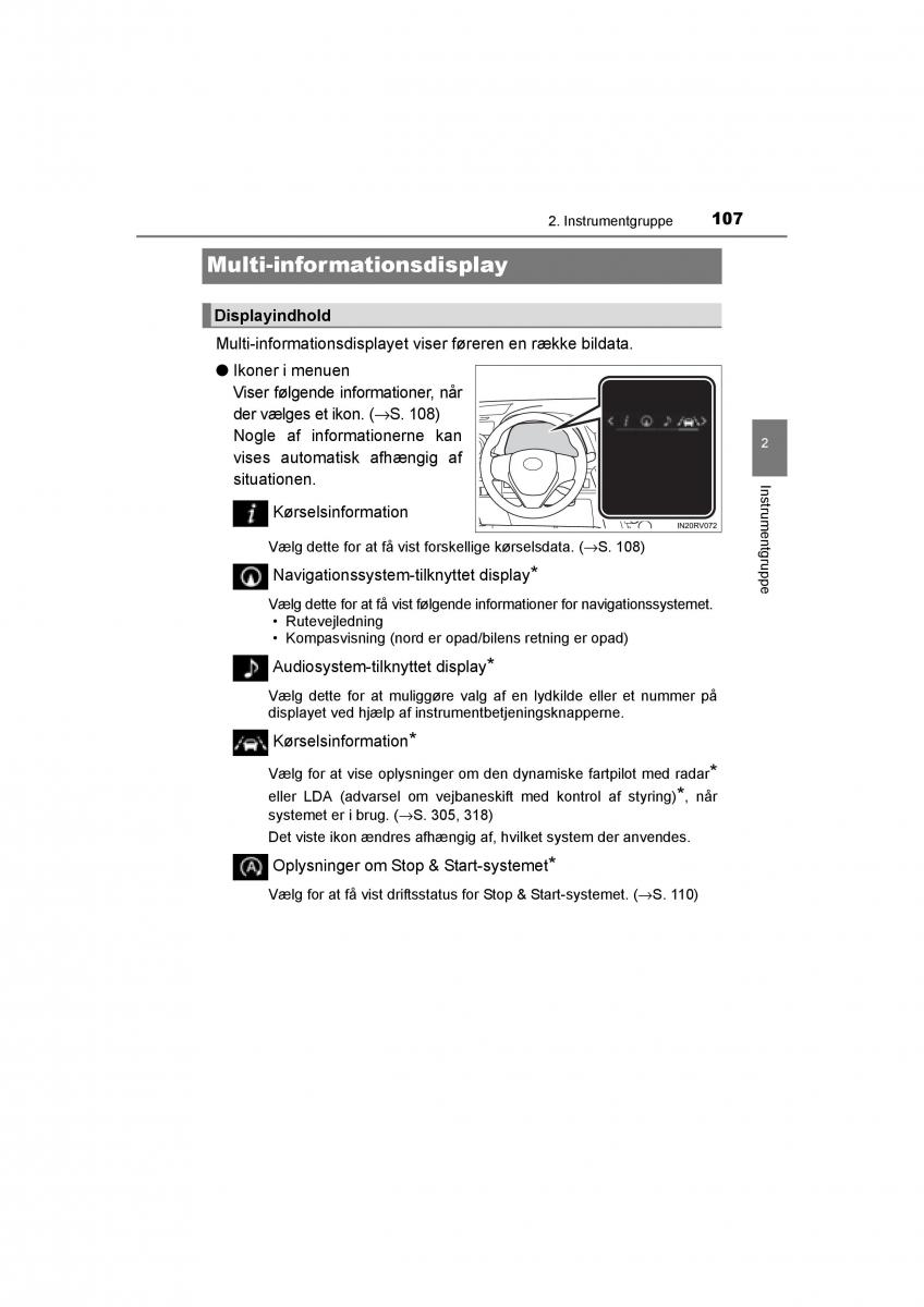 Toyota RAV4 IV 4 Bilens instruktionsbog / page 107