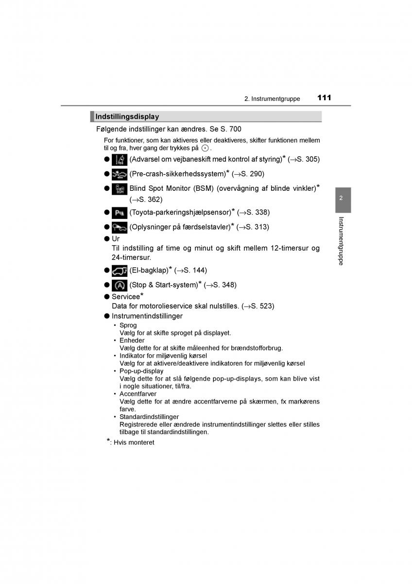 Toyota RAV4 IV 4 Bilens instruktionsbog / page 111