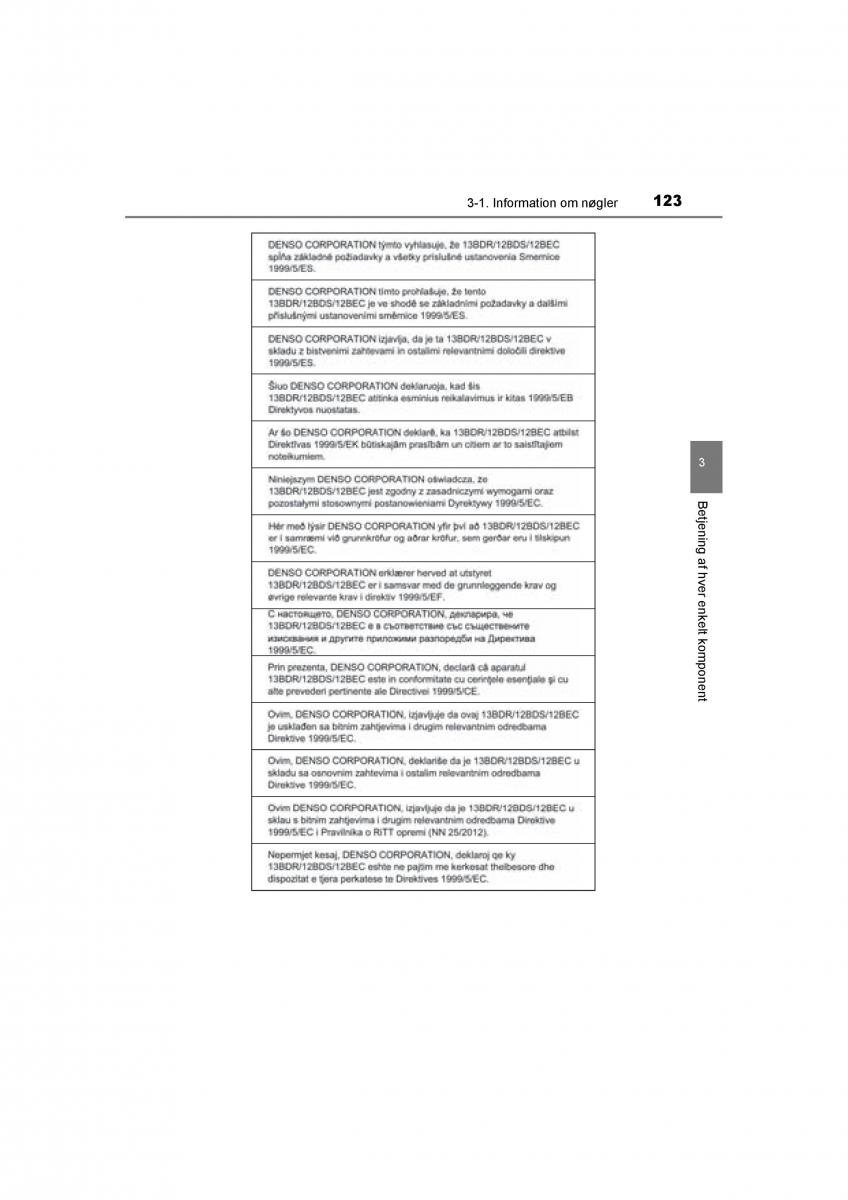 Toyota RAV4 IV 4 Bilens instruktionsbog / page 123