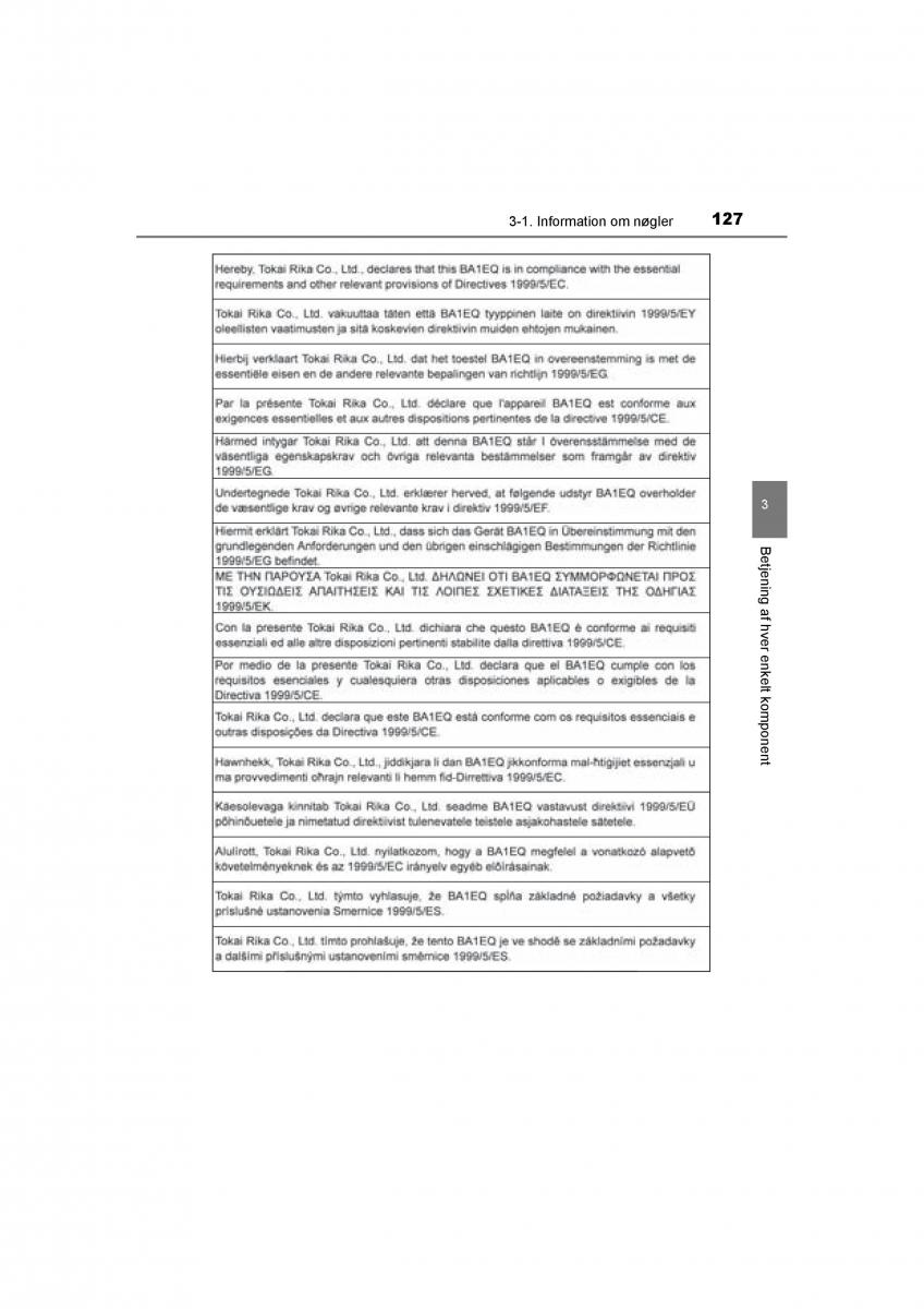 Toyota RAV4 IV 4 Bilens instruktionsbog / page 127