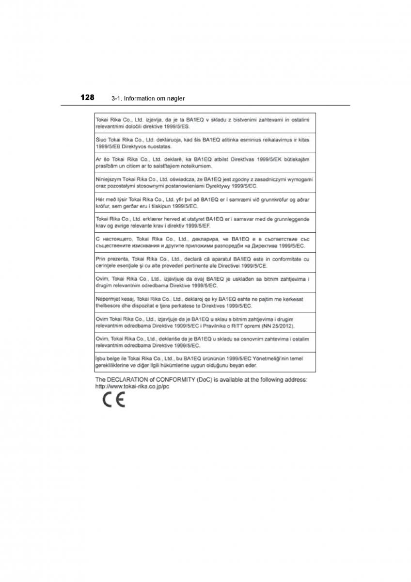 Toyota RAV4 IV 4 Bilens instruktionsbog / page 128