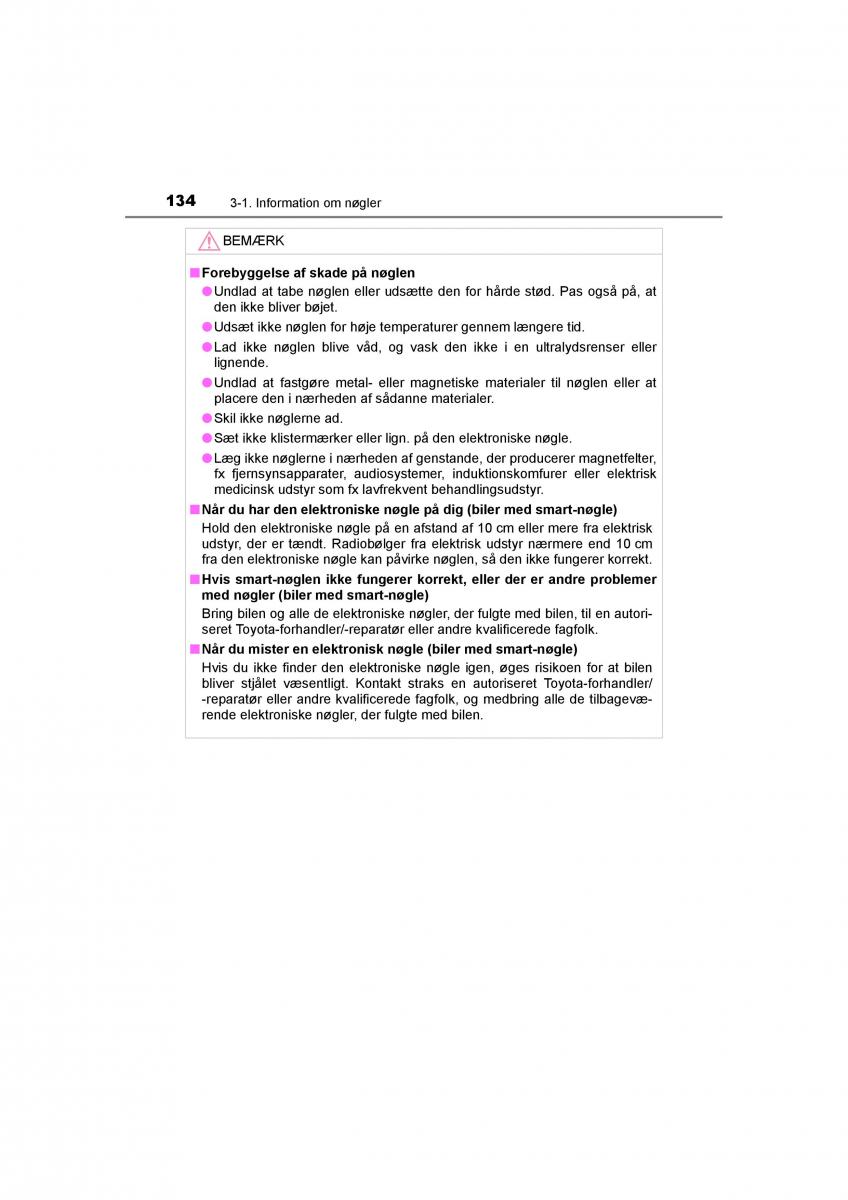 Toyota RAV4 IV 4 Bilens instruktionsbog / page 134