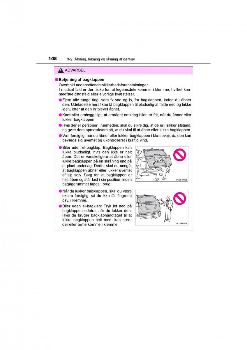 Toyota RAV4 IV 4 Bilens instruktionsbog / page 148