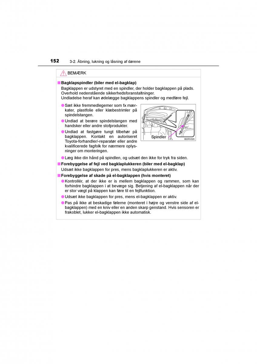 Toyota RAV4 IV 4 Bilens instruktionsbog / page 152