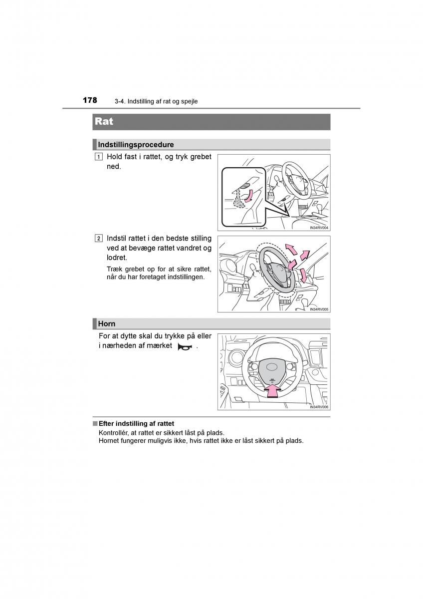 Toyota RAV4 IV 4 Bilens instruktionsbog / page 178