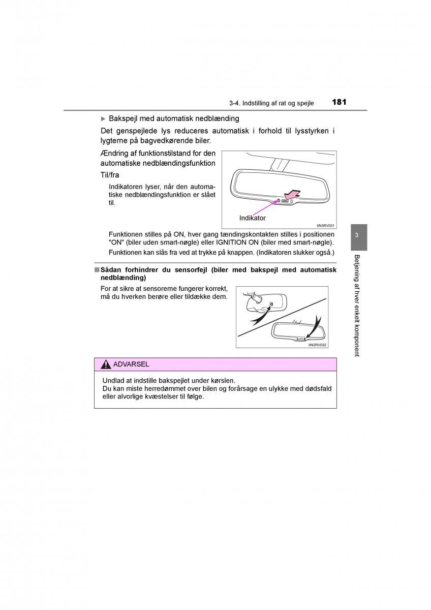 Toyota RAV4 IV 4 Bilens instruktionsbog / page 181