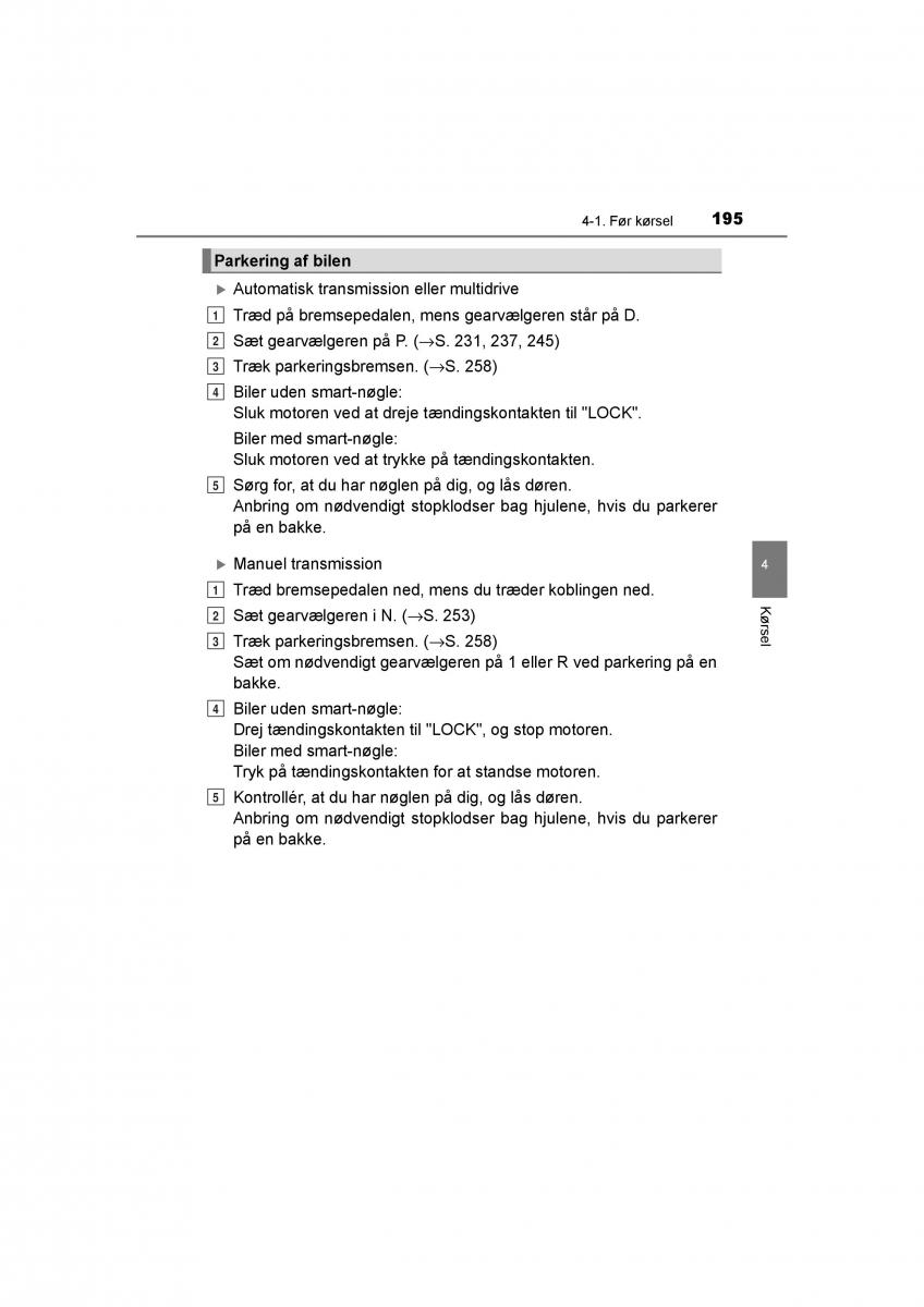 Toyota RAV4 IV 4 Bilens instruktionsbog / page 195