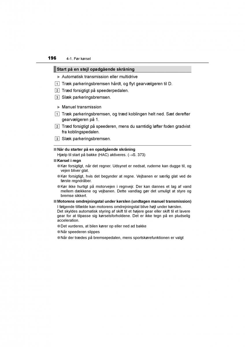 Toyota RAV4 IV 4 Bilens instruktionsbog / page 196