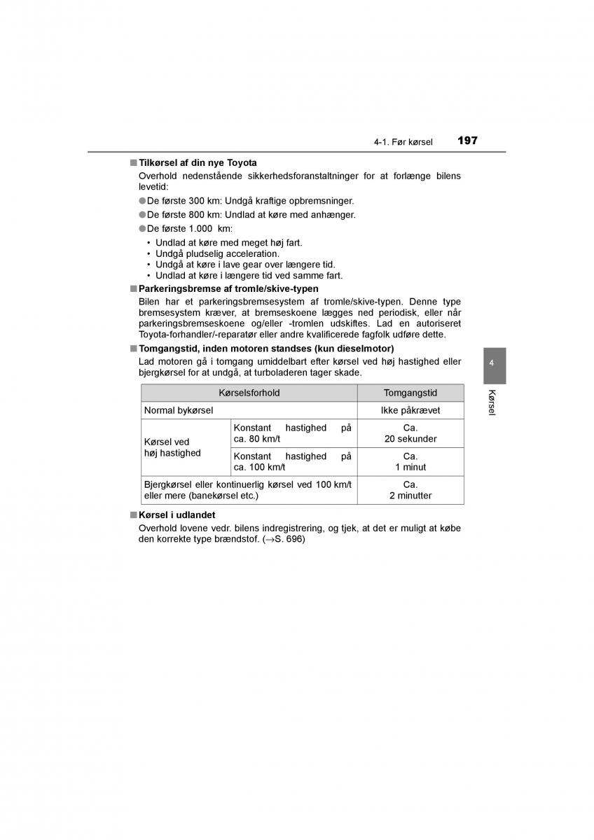 Toyota RAV4 IV 4 Bilens instruktionsbog / page 197