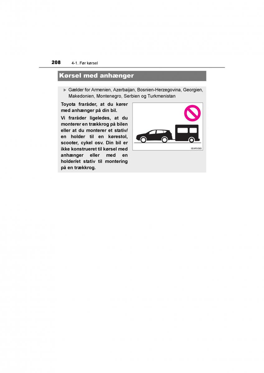 Toyota RAV4 IV 4 Bilens instruktionsbog / page 208