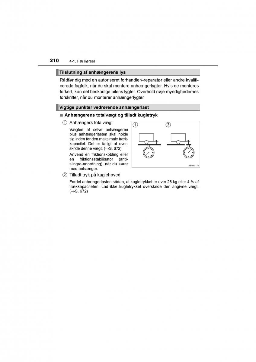 Toyota RAV4 IV 4 Bilens instruktionsbog / page 210