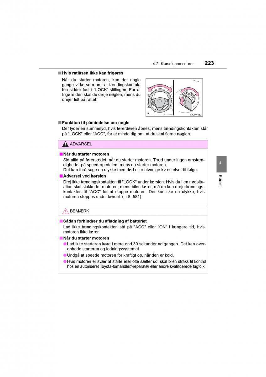 Toyota RAV4 IV 4 Bilens instruktionsbog / page 223