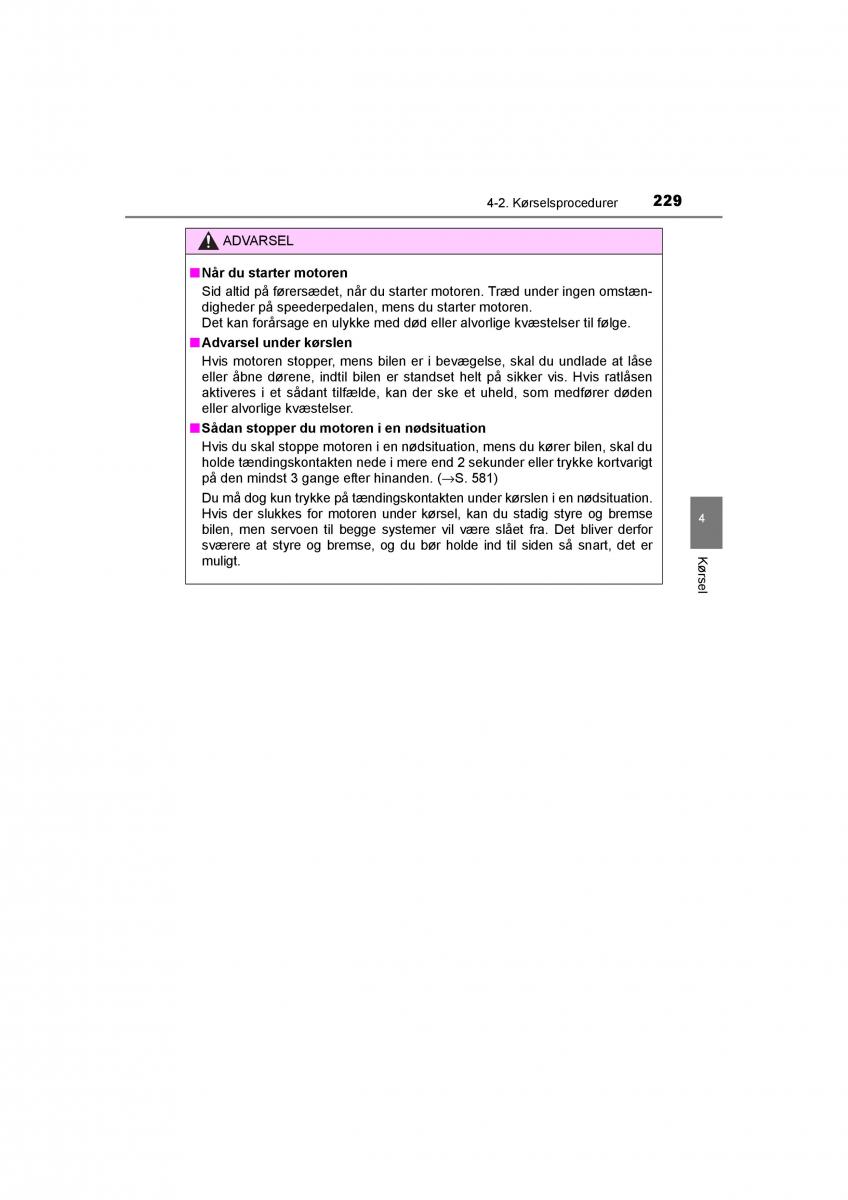 Toyota RAV4 IV 4 Bilens instruktionsbog / page 229