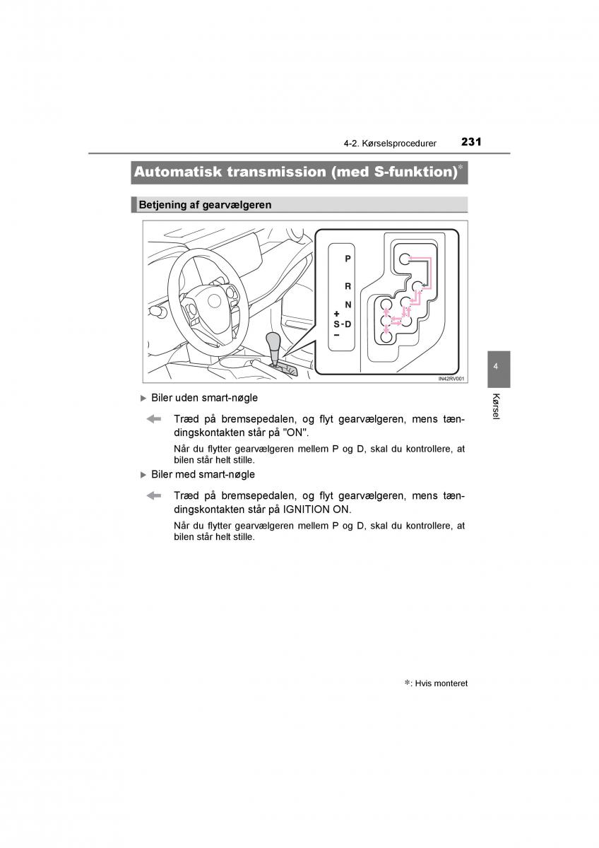 Toyota RAV4 IV 4 Bilens instruktionsbog / page 231