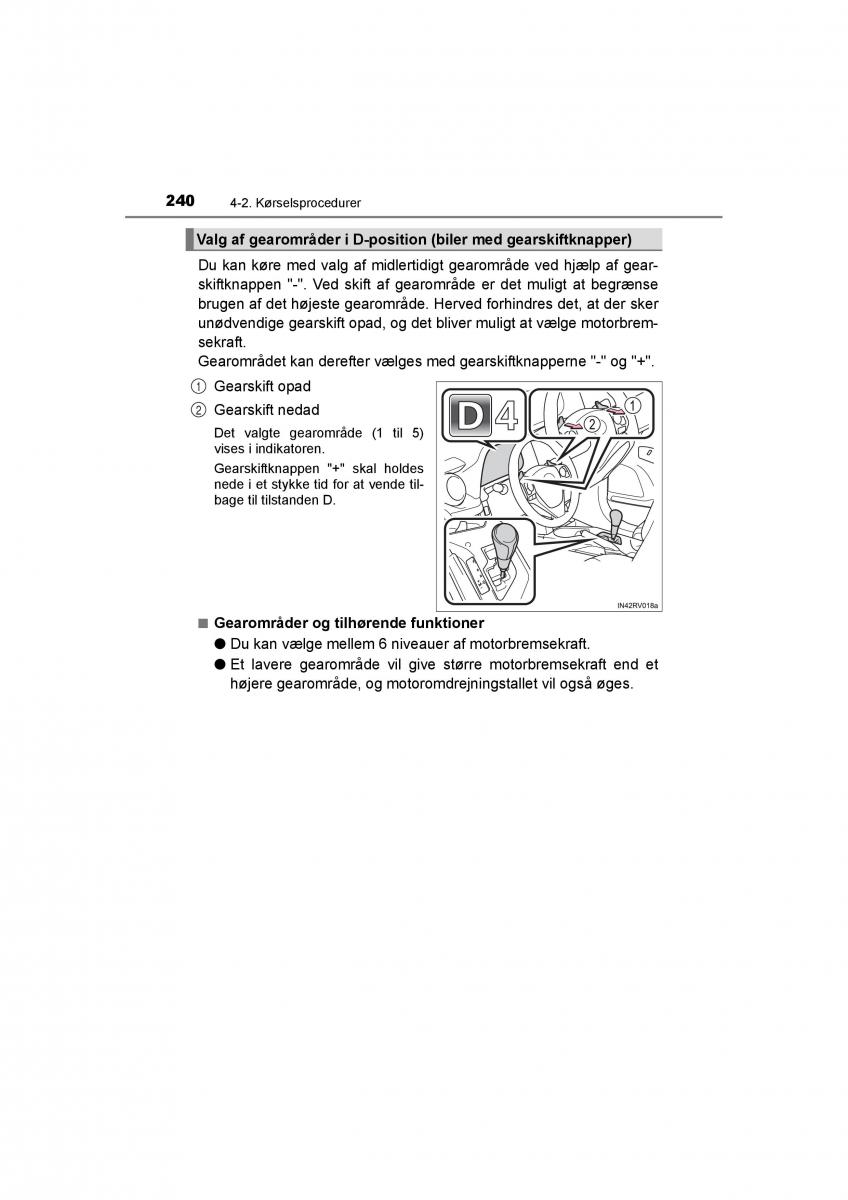 Toyota RAV4 IV 4 Bilens instruktionsbog / page 240