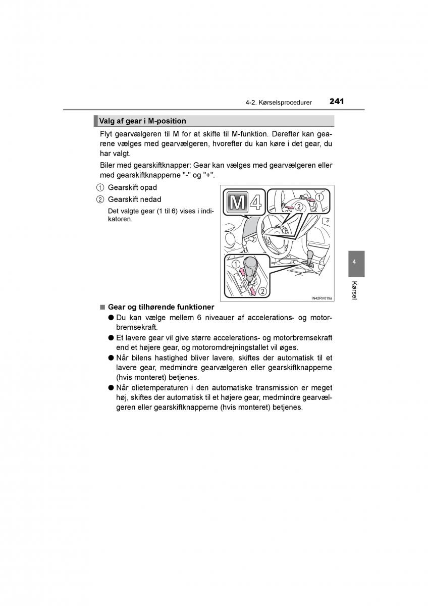 Toyota RAV4 IV 4 Bilens instruktionsbog / page 241