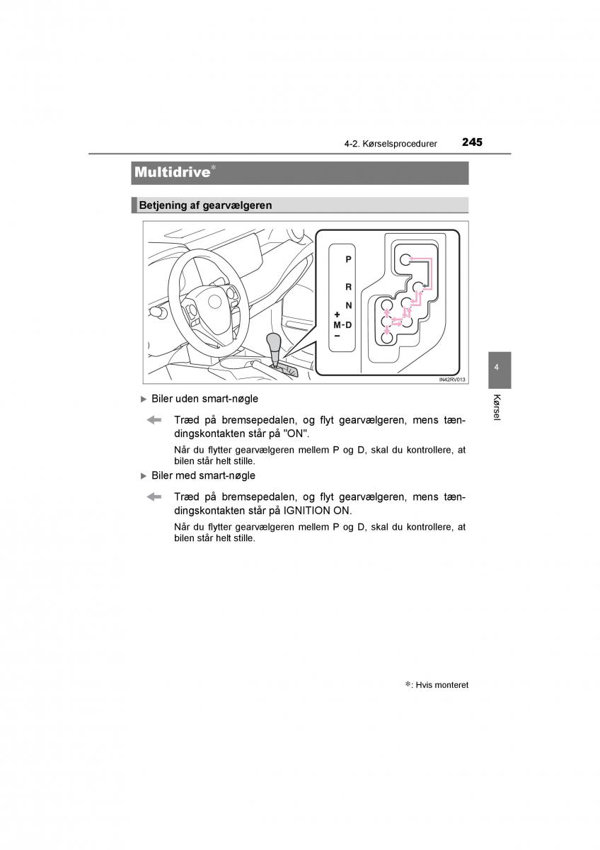 Toyota RAV4 IV 4 Bilens instruktionsbog / page 245