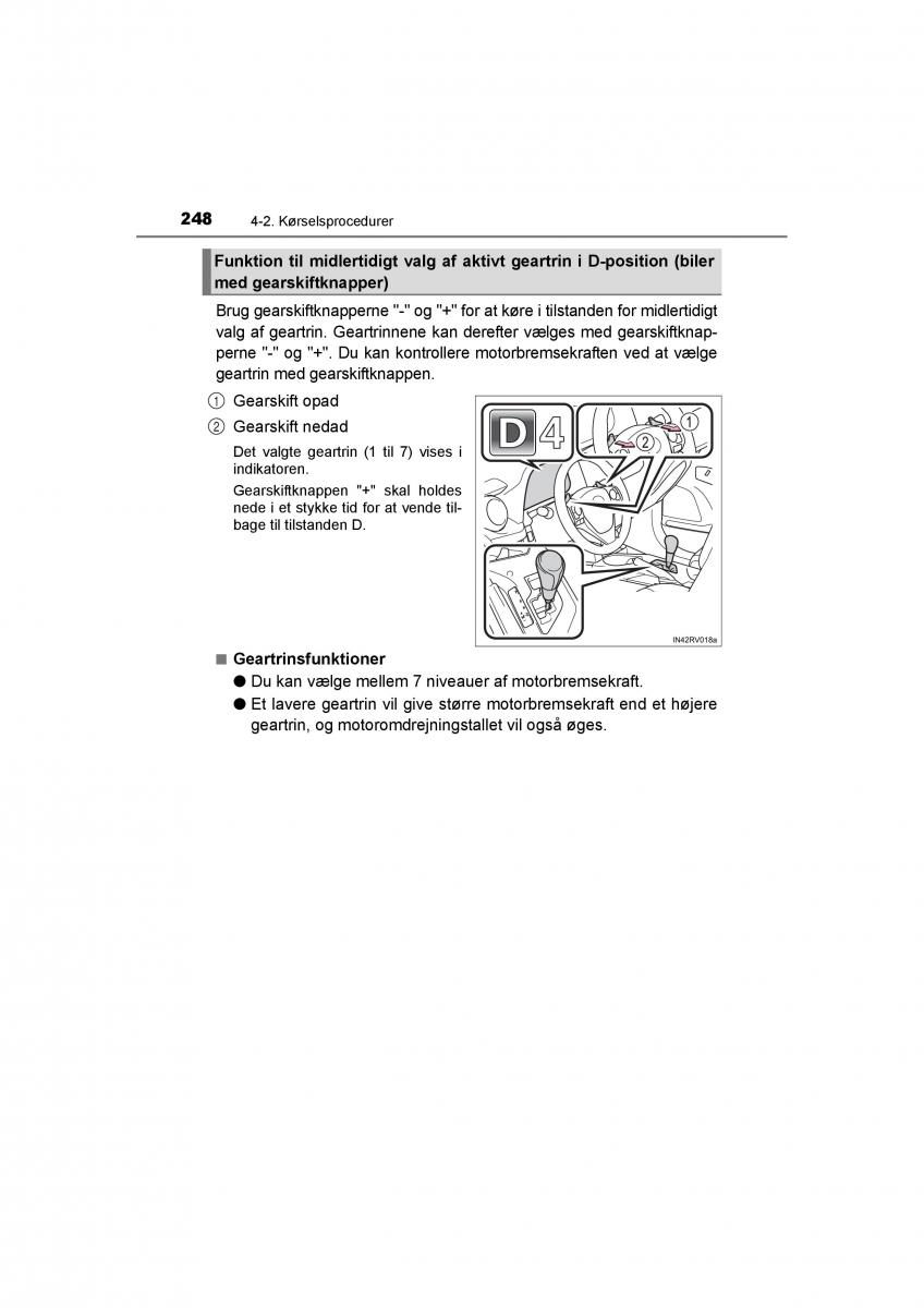 Toyota RAV4 IV 4 Bilens instruktionsbog / page 248