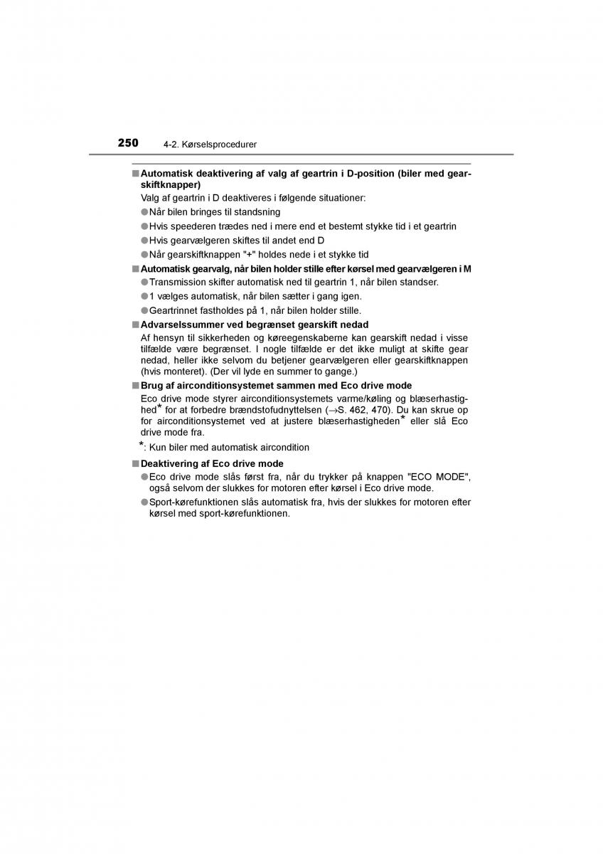 Toyota RAV4 IV 4 Bilens instruktionsbog / page 250